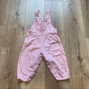 OshKosh B’gosh pink striped overalls 100% Cotton